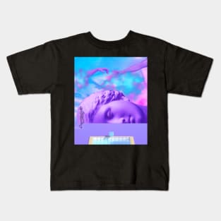 Vaporwave Pastel Statue Purple Kids T-Shirt